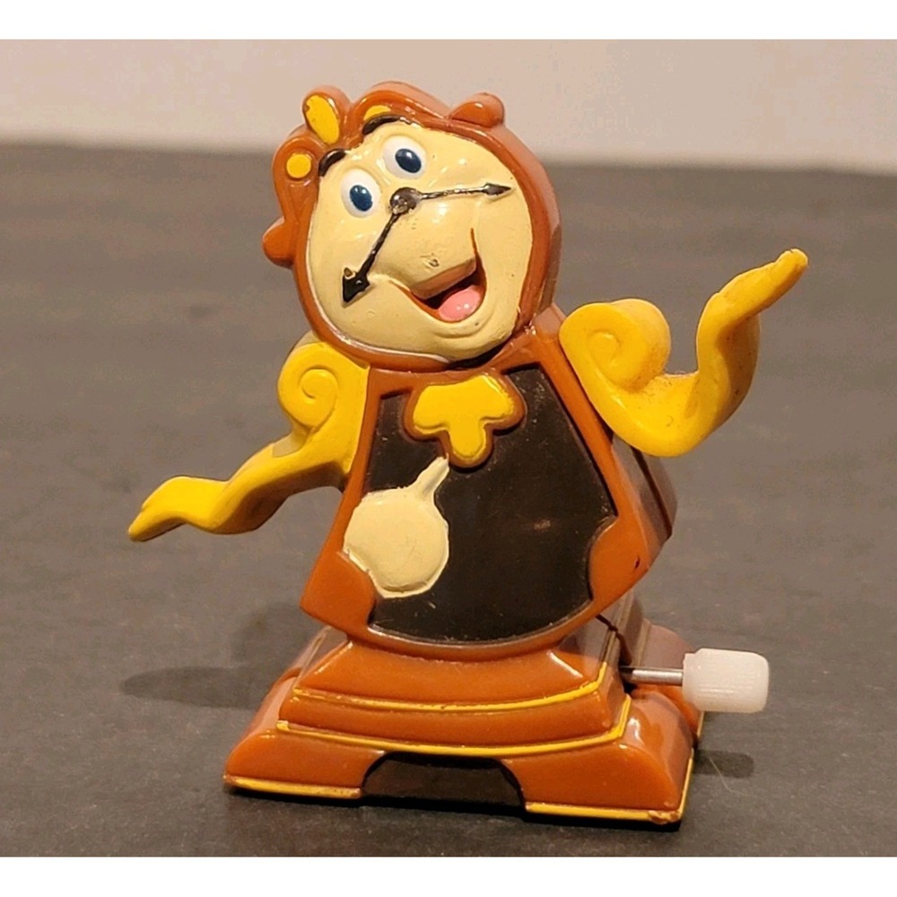 Disney Beauty and the Beast Cogsworth Clock Figure 1991 Burger King Wind-up Toy